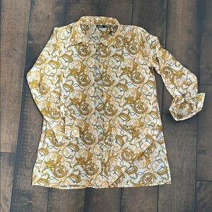 BOOHOO Women’s Patterned button down long Shirt